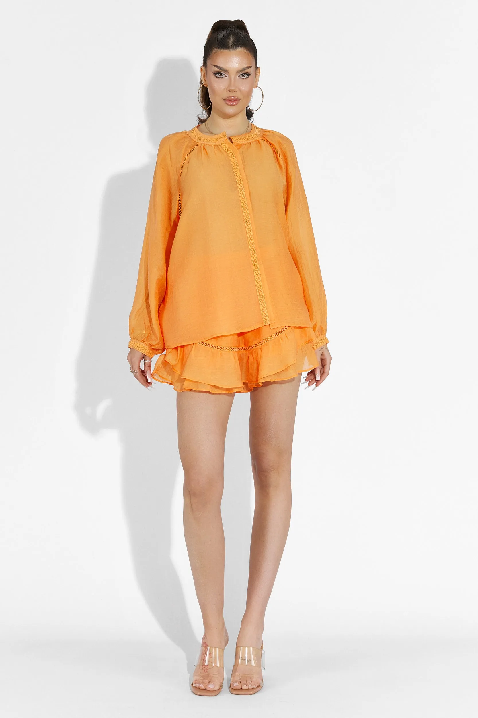 Compleu cu fusta pantalon portocaliu Vernicy Bogas sold by bogas product image thumbnail 3