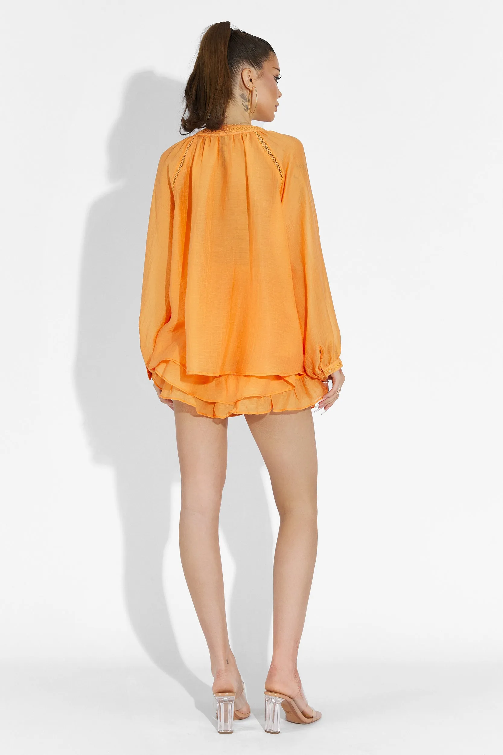 Compleu cu fusta pantalon portocaliu Vernicy Bogas sold by bogas product image thumbnail 5