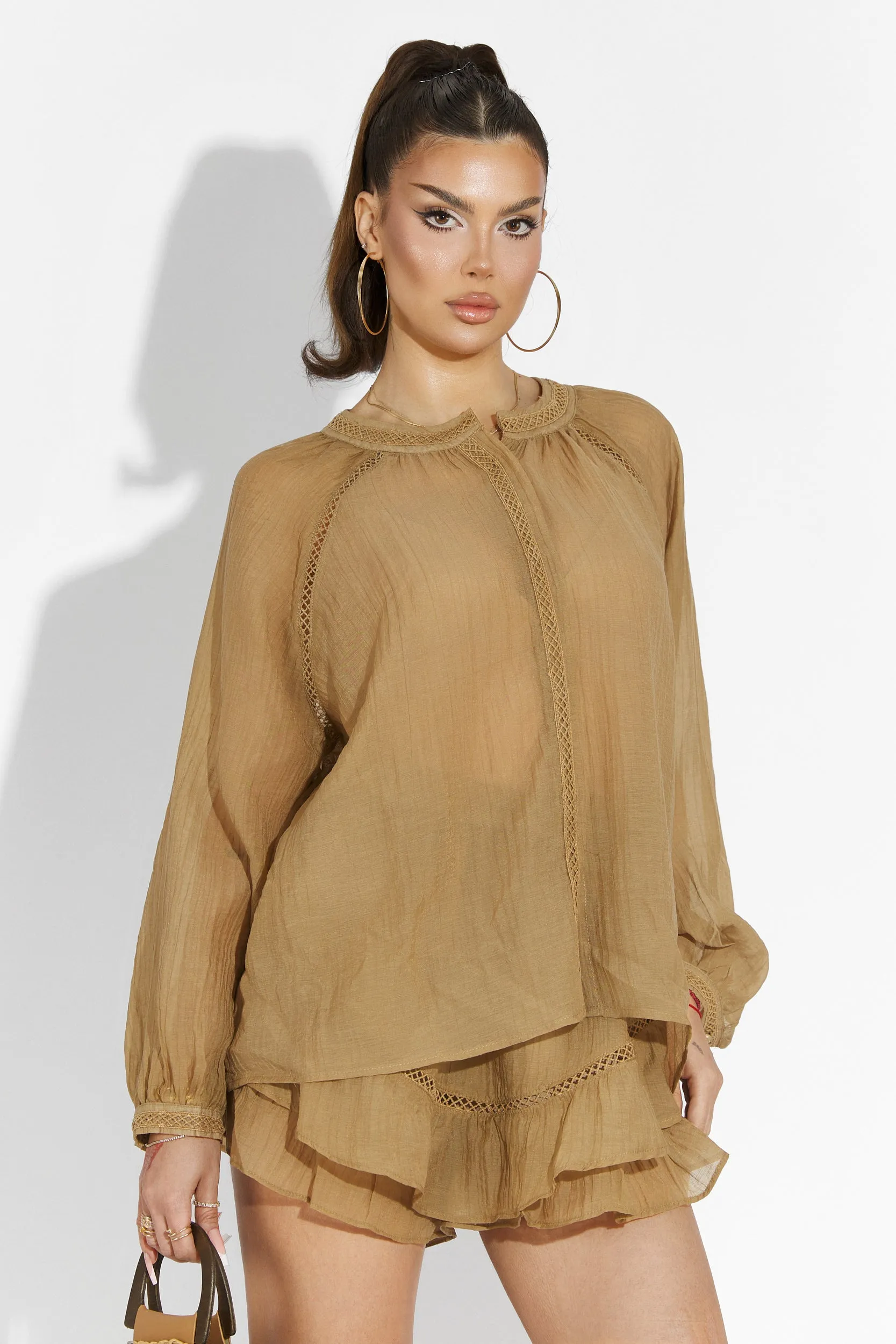 Compleu cu fusta pantalon maro Vernicy Bogas sold by bogas product image thumbnail 2