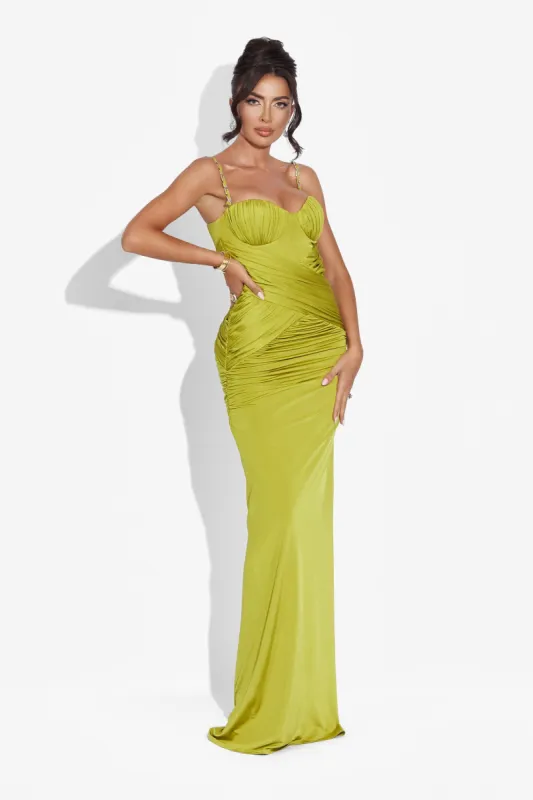 Rochie dama lunga verde Anika Bogas sold by bogas