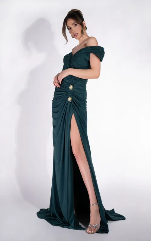 Rochie dama lunga verde Radiancia Bogas sold by bogas