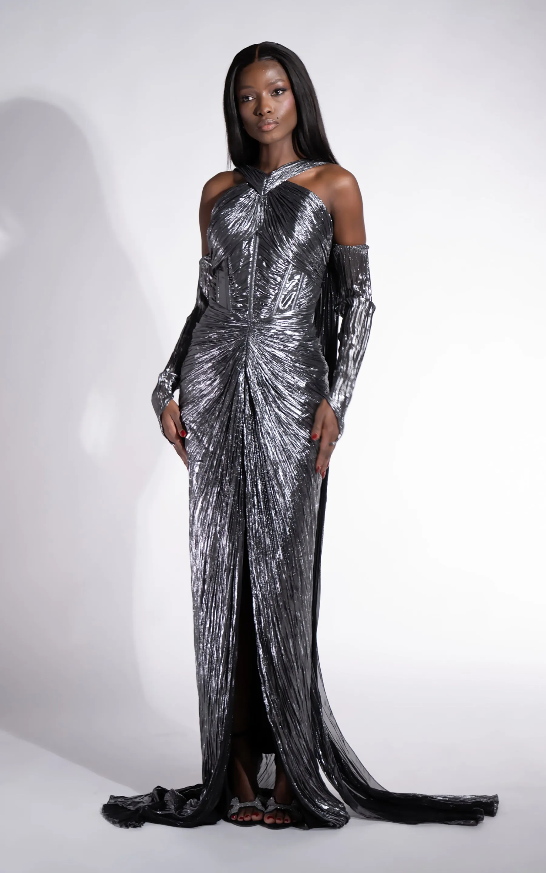 Rochie dama lunga argintie Karlyana Bogas sold by bogas product image thumbnail 5