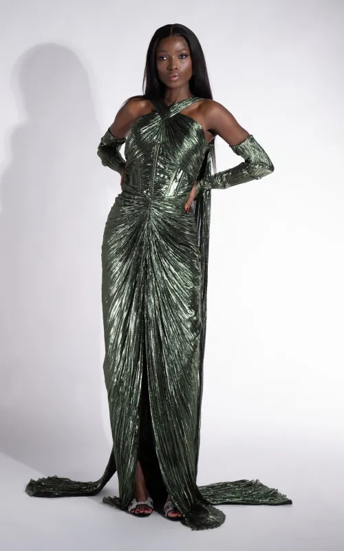 Rochie dama lunga verde Karlyana Bogas sold by bogas