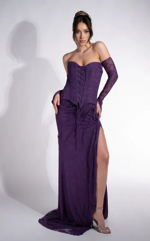 Rochie dama lunga mov Frezya Bogas sold by bogas