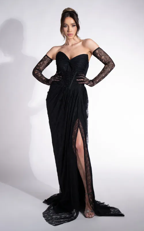 Rochie dama lunga neagra Sadye Bogas sold by bogas