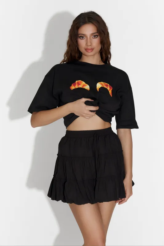 Fusta dama casual neagra Paomina Bogas sold by bogas