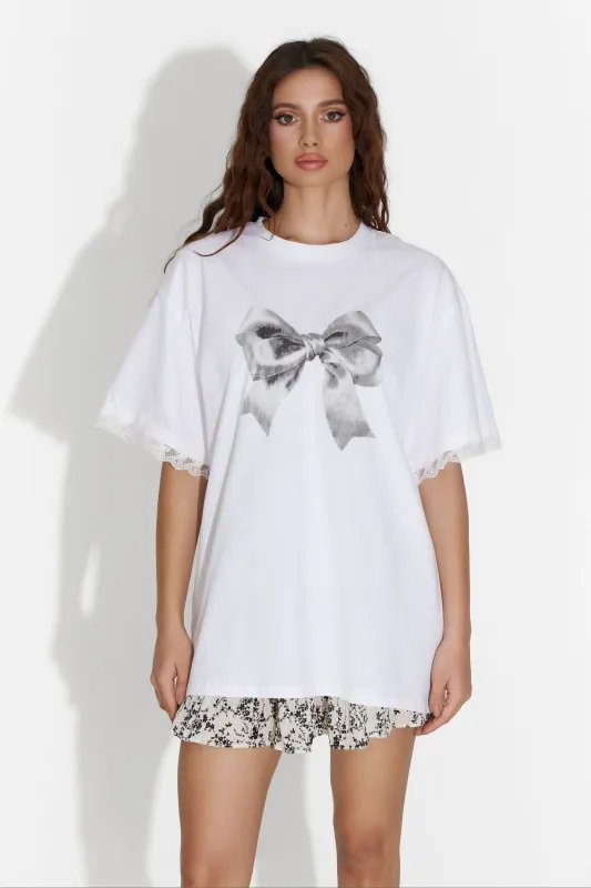 Off White Oversized Beach Graphic T-Shirt- Bella | Parallel