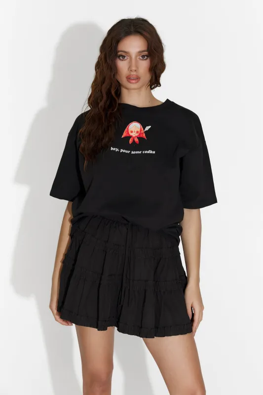 Tricou dama casual negru Clodike Bogas sold by bogas