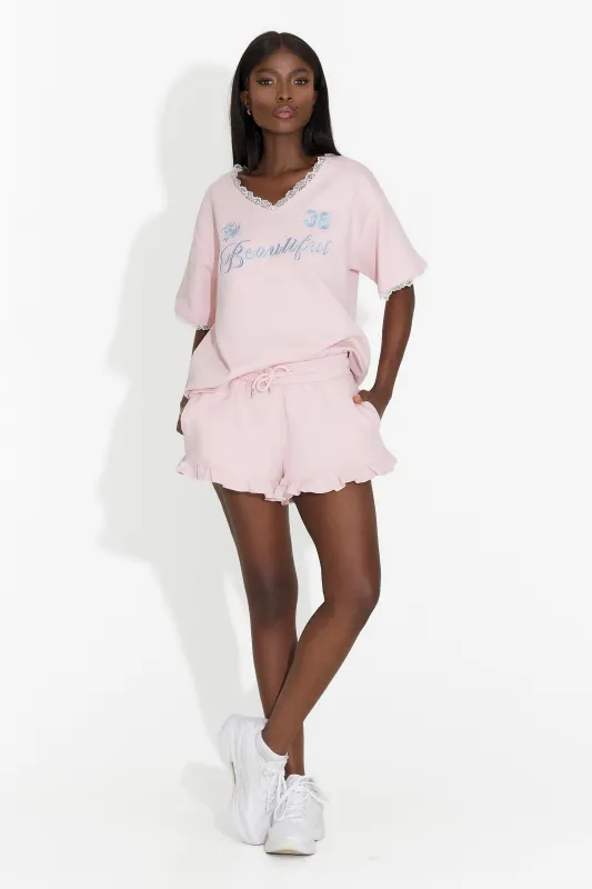 Compleu cu pantaloni casual roz Twirly Bogas sold by bogas