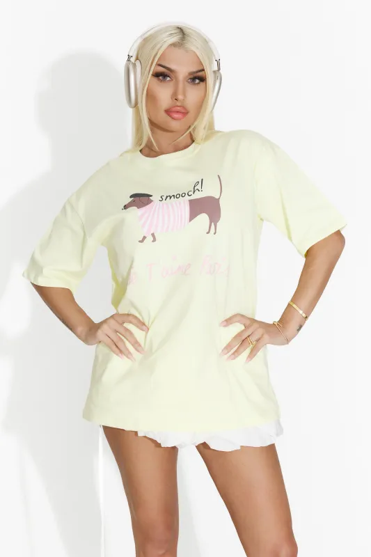 Tricou dama casual galben Yipo Bogas sold by bogas