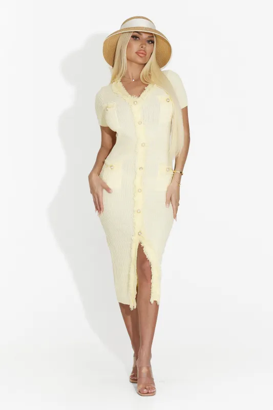 Rochie dama scurta galbena Dremy Bogas sold by bogas