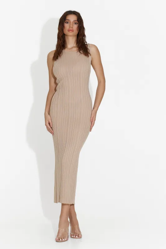 Rochie dama medie bej Cleosa Bogas sold by bogas