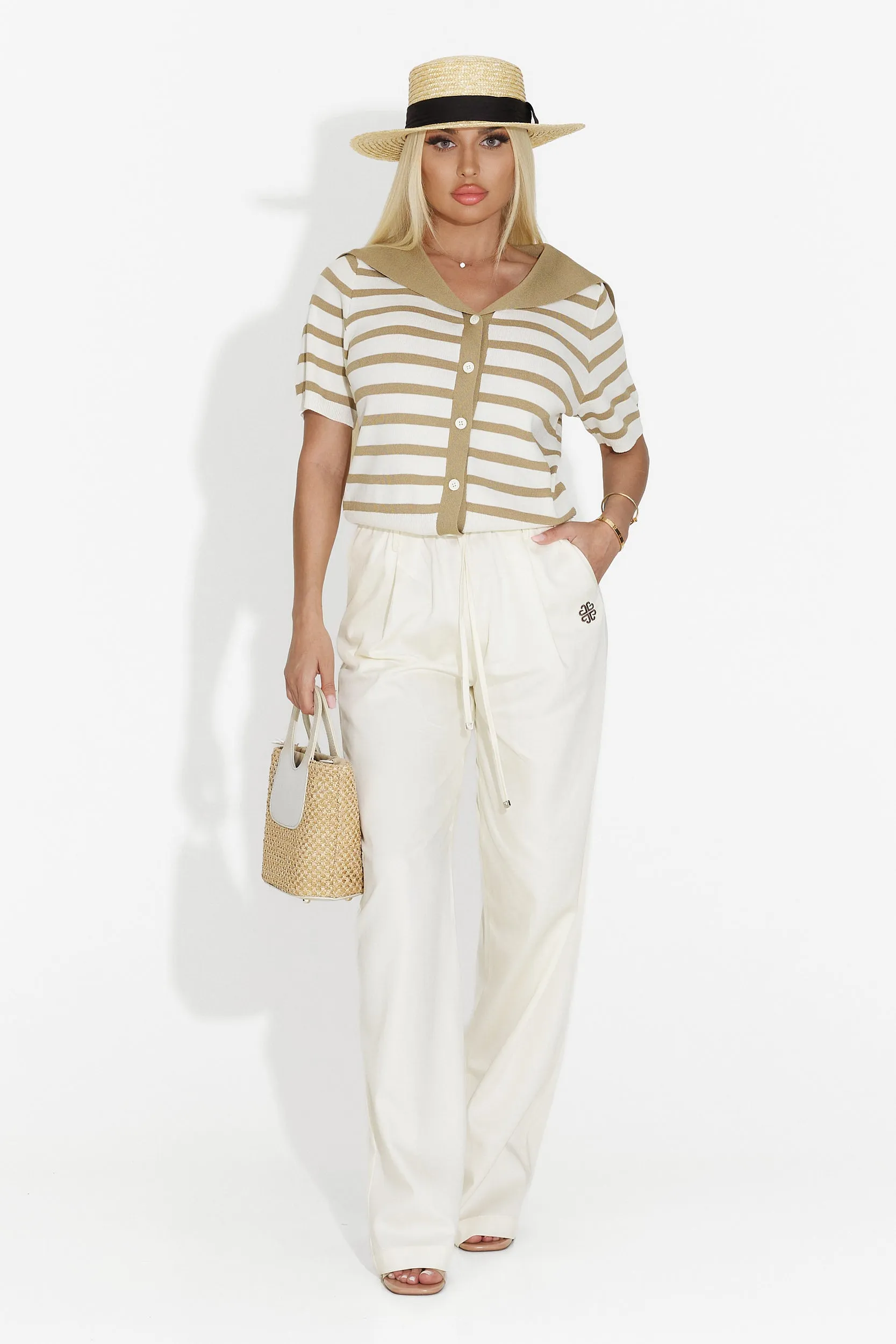 Pantaloni dama casual bej Rudy Bogas sold by bogas