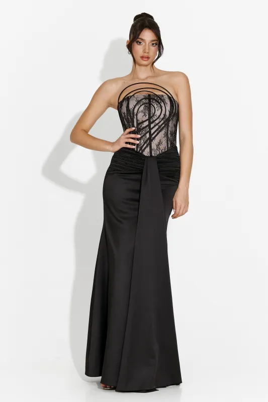Rochie dama lunga neagra Fufly Bogas sold by bogas