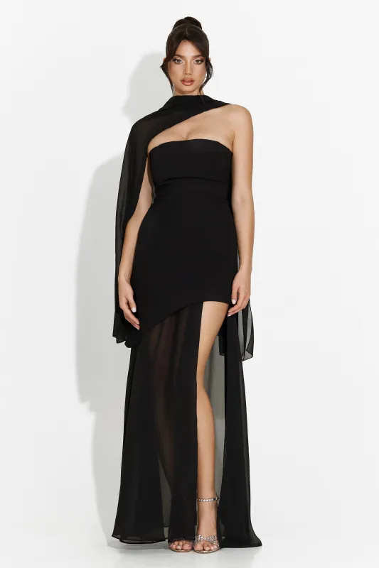 Rochie dama lunga neagra Vanasia Bogas sold by bogas
