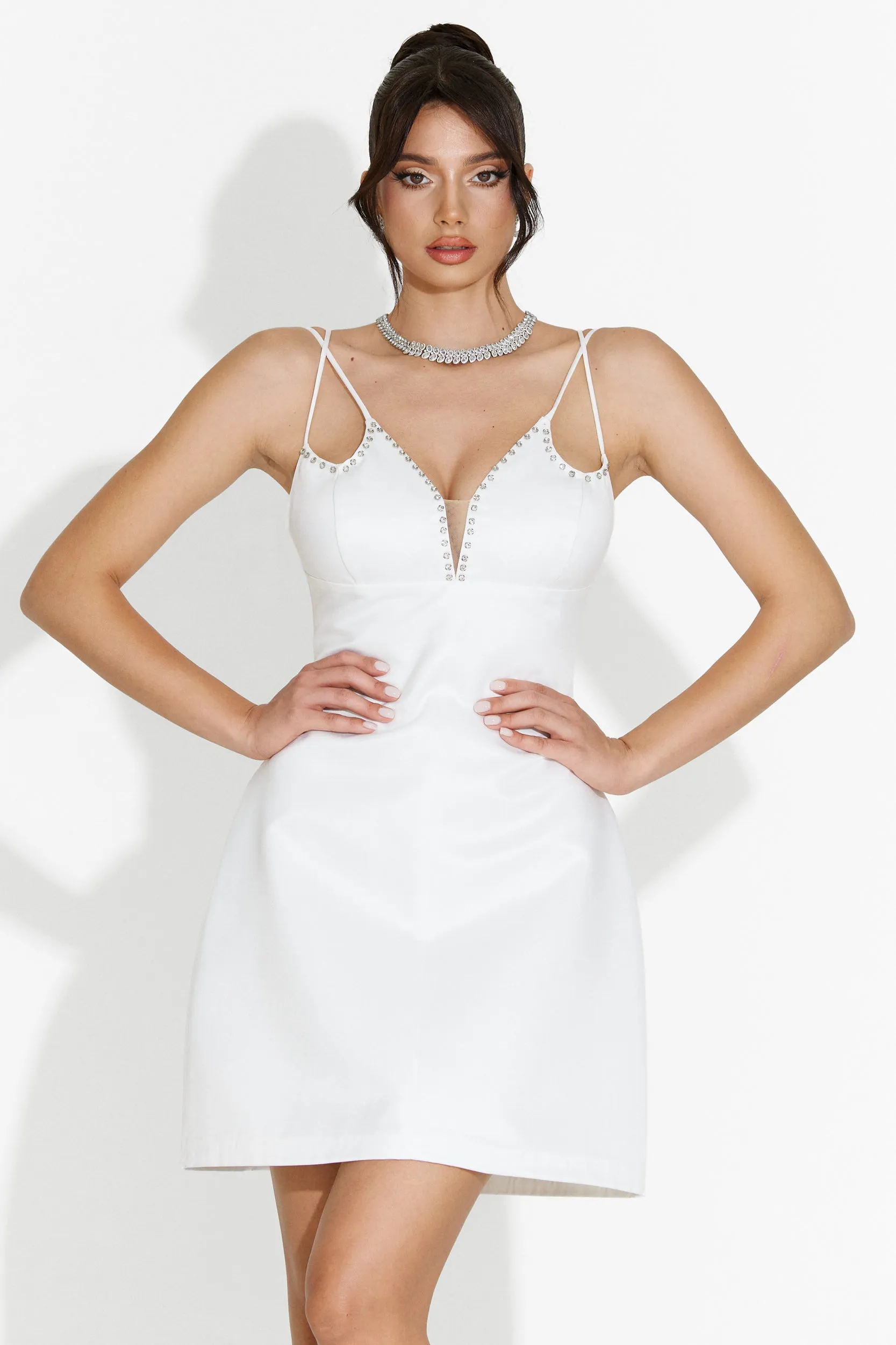 Rochie dama scurta alba Eniola Bogas sold by bogas