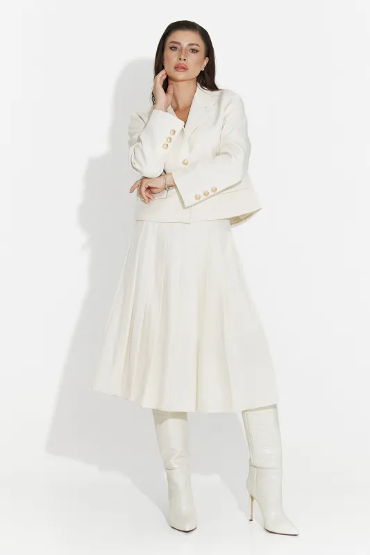 Compleu cu fusta midi bej Aurina Bogas sold by bogas