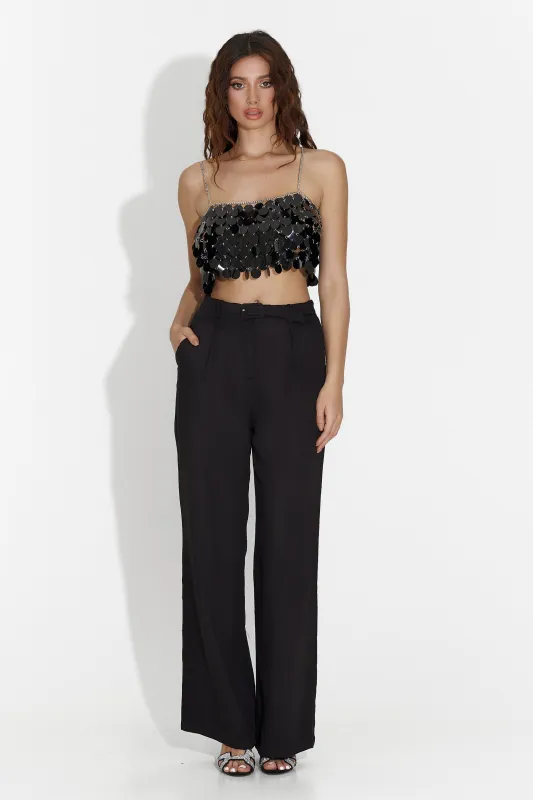 [Resigilat] Pantaloni dama casual negri Kimny Bogas sold by bogas