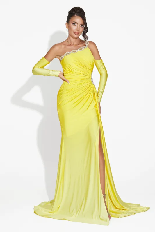 [Resigilat] Rochie dama lunga galbena Noelia Bogas sold by bogas