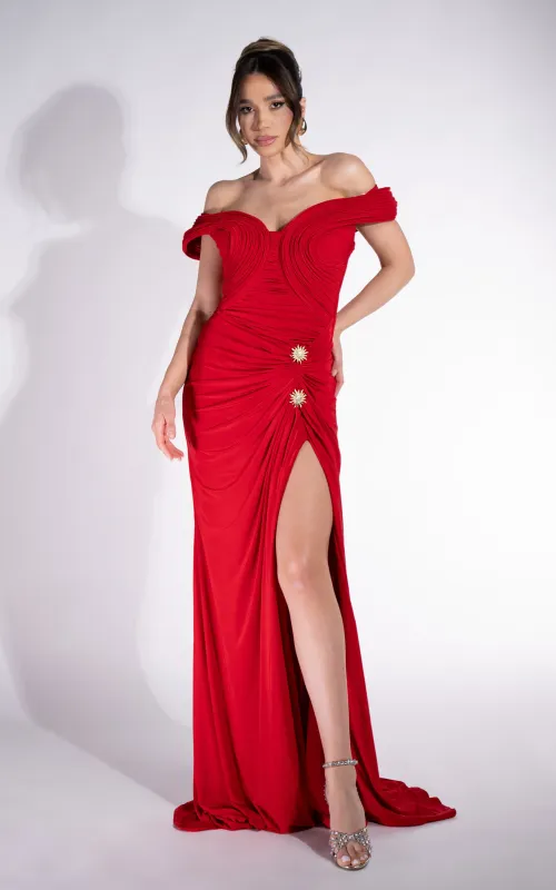 [Resigilat] Rochie dama lunga rosie Radiancia Bogas sold by bogas