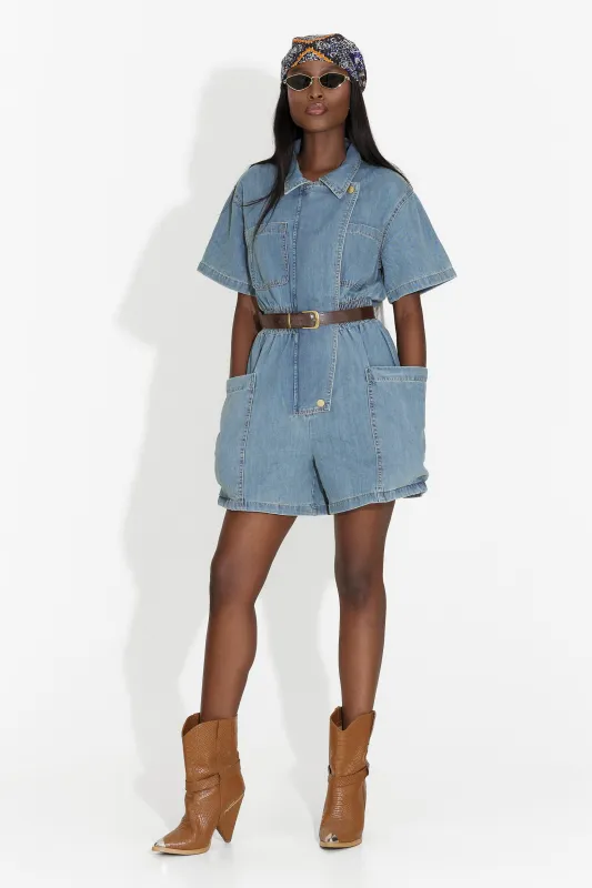 [Resigilat] Salopeta dama casual bleu Scalet Bogas sold by bogas