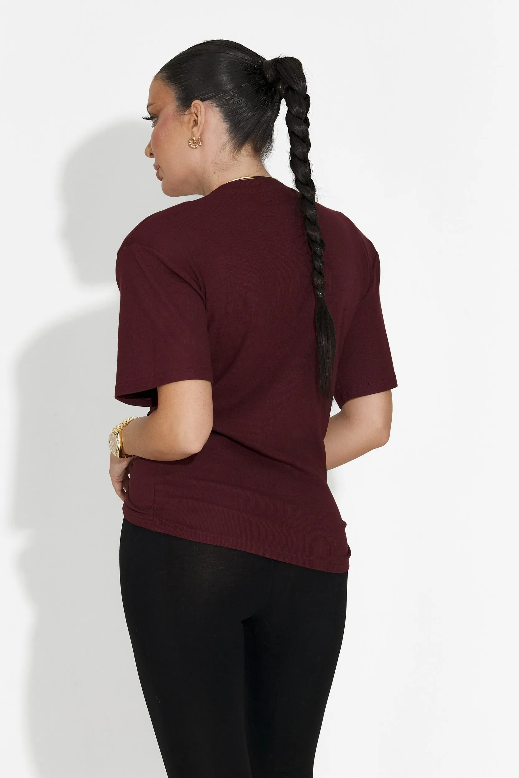 Tricou dama casual burgundy Norelia Bogas sold by bogas product image thumbnail 3