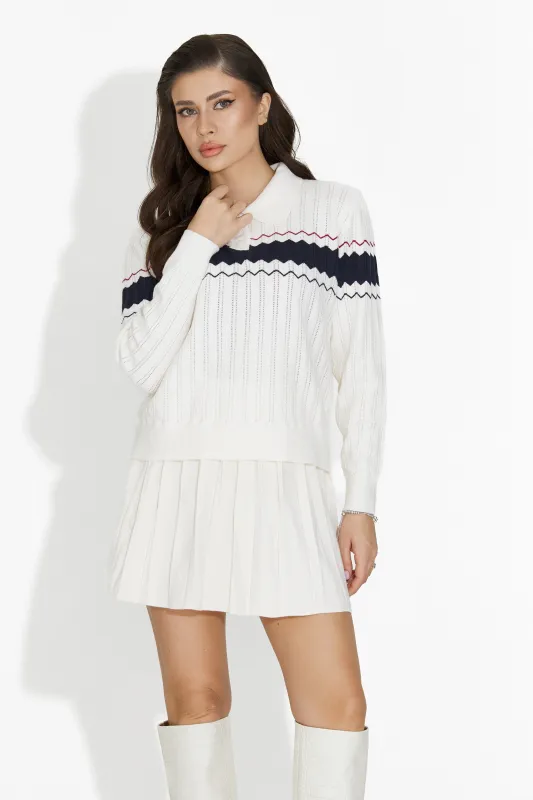 Compleu cu fusta alb Rozalin Bogas sold by bogas