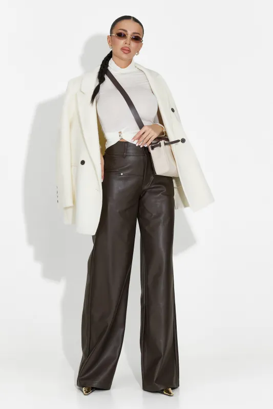 Pantaloni dama eleganti maro Clorina Bogas sold by bogas