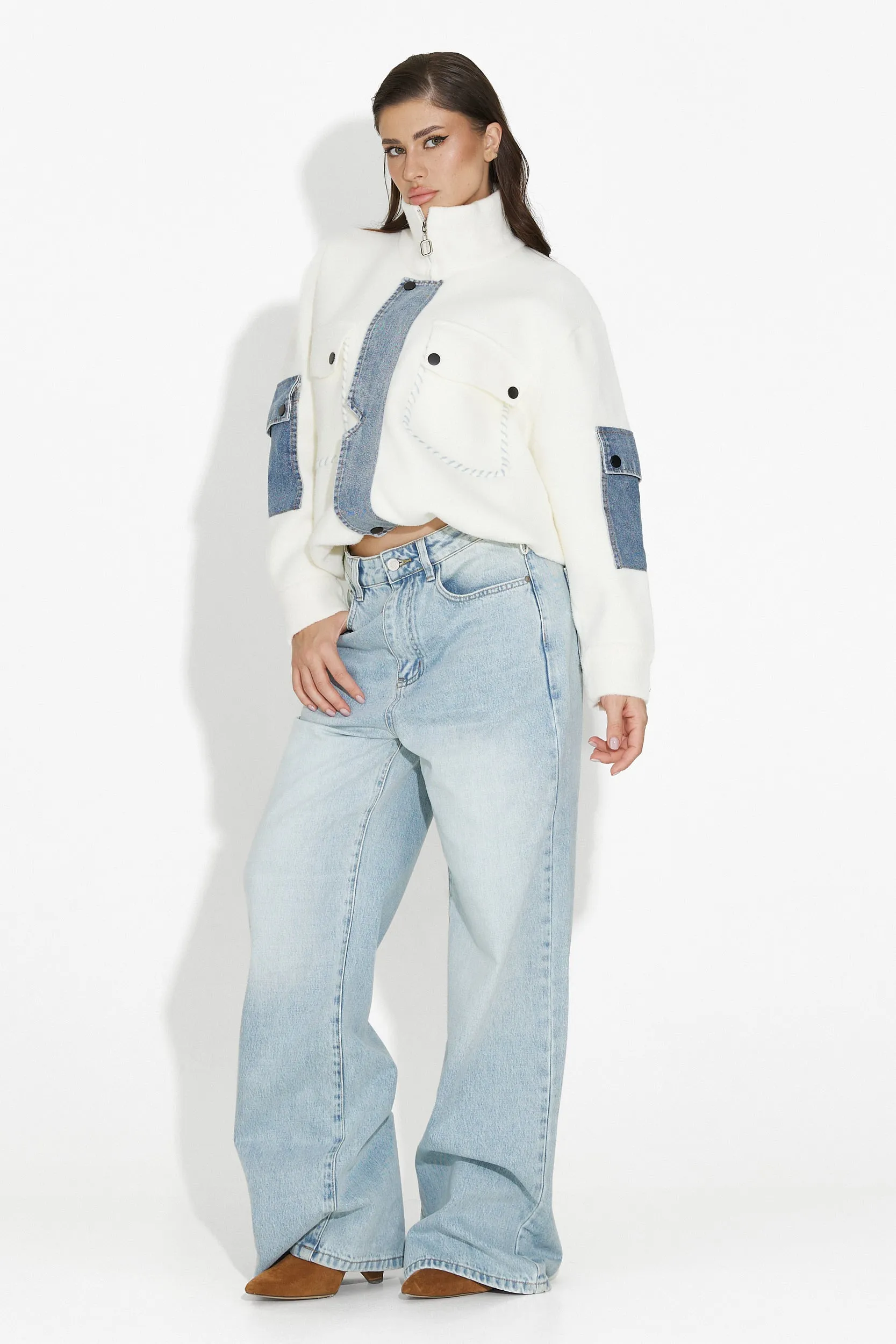 Jacheta dama casual alba Nedaria Bogas sold by bogas product image thumbnail 3