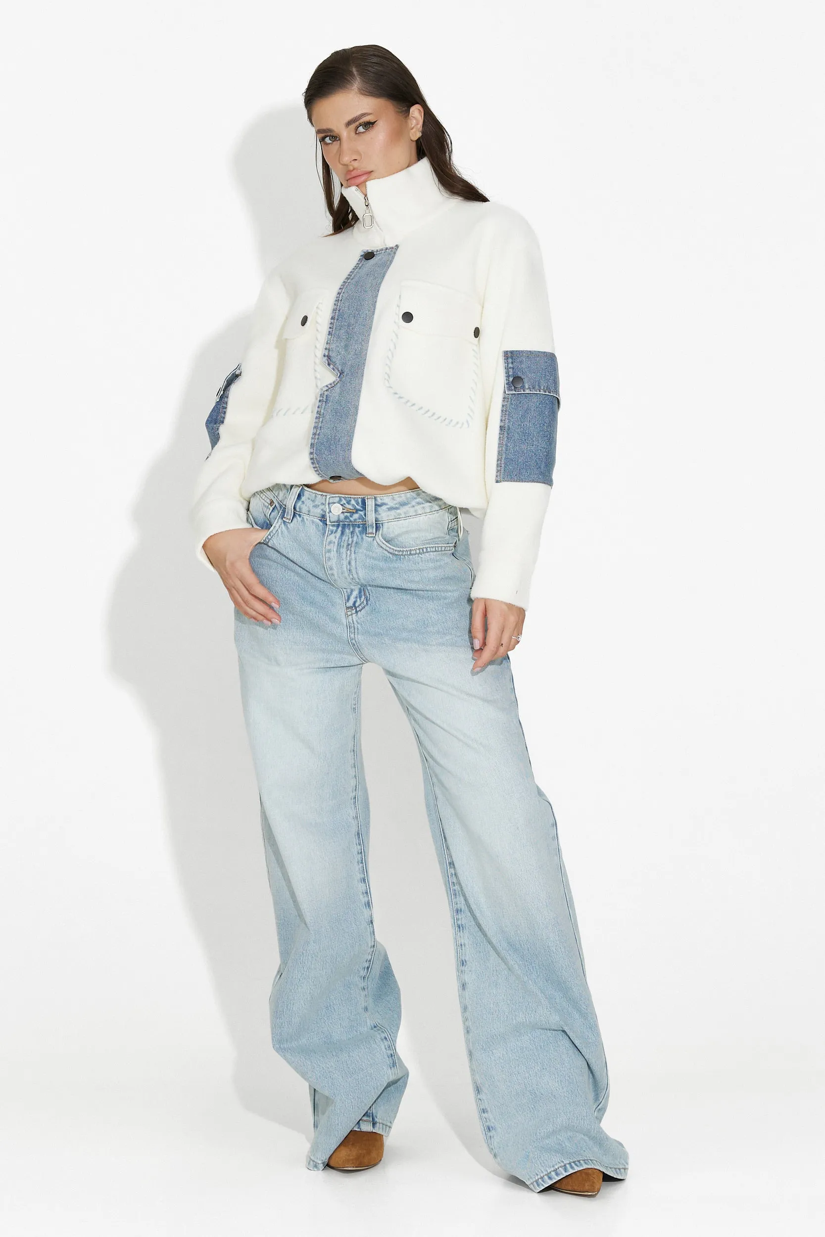 Jacheta dama casual alba Nedaria Bogas sold by bogas product image thumbnail 5