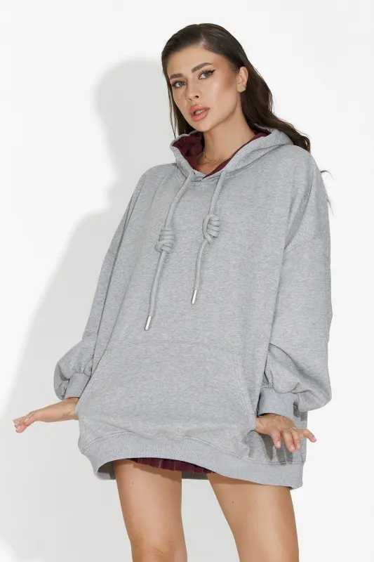 Hanorac dama casual gri inchis Noblesa Bogas sold by bogas