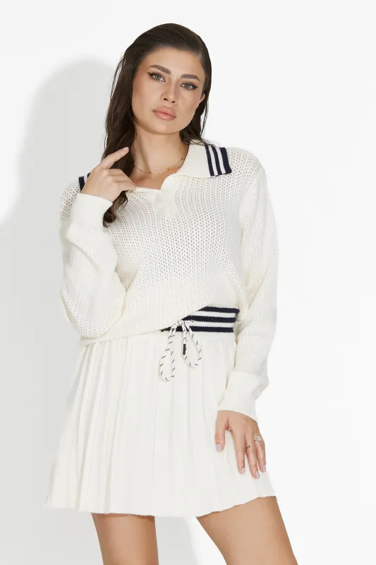 Compleu cu fusta casual alb Nisoria Bogas sold by bogas