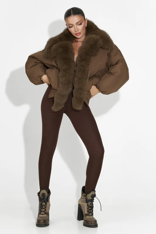 Geaca dama casual maro Arvion Bogas sold by bogas