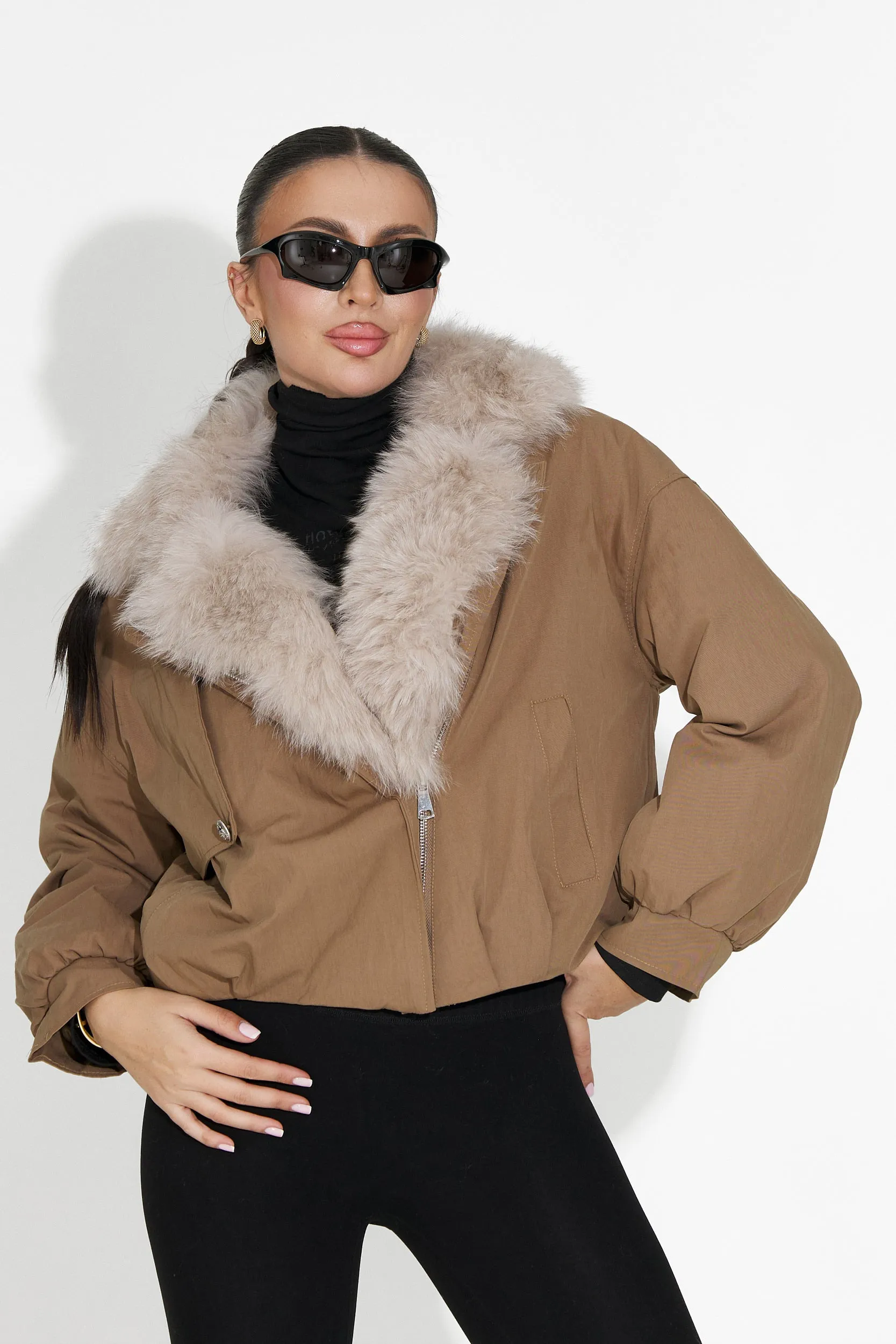 Geaca dama casual maro Eriora Bogas sold by bogas product image thumbnail 2