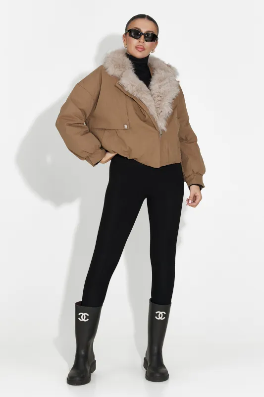 Geaca dama casual maro Eriora Bogas sold by bogas