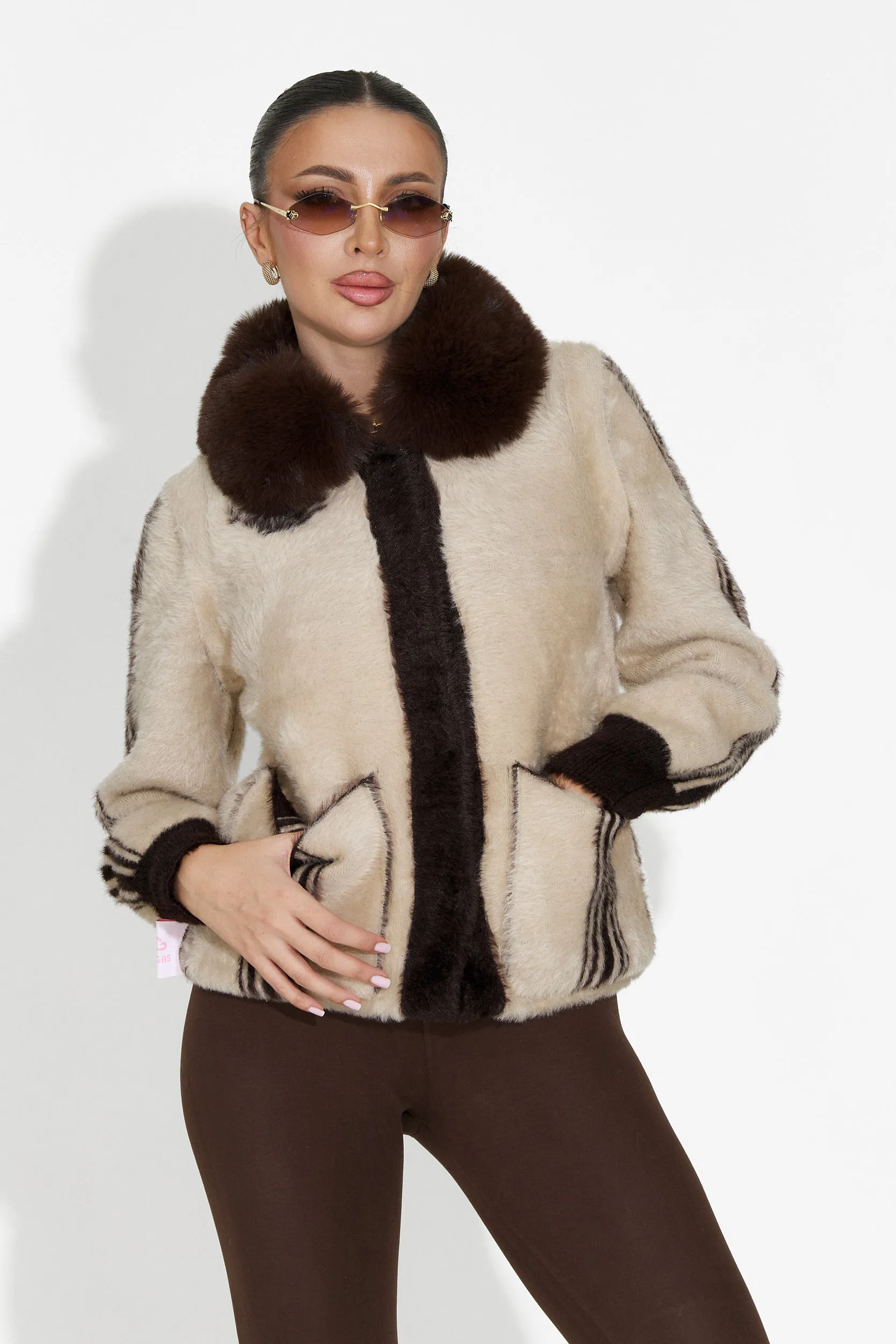 Jacheta dama casual 2 fete maro bej Valoria Bogas sold by bogas product image thumbnail 4