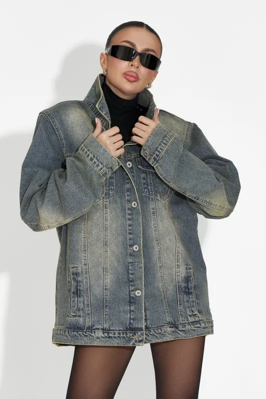 Jacheta dama casual bleu Hazelia Bogas sold by bogas