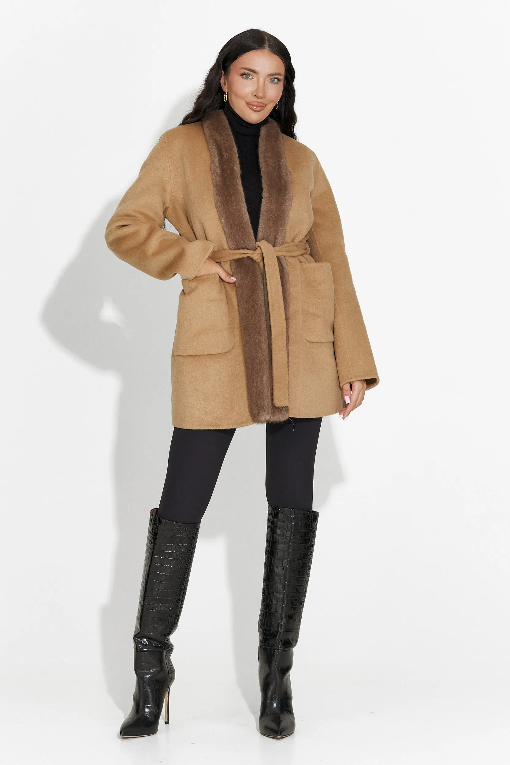 Palton dama elegant maro Gelira Bogas sold by bogas product image thumbnail 3