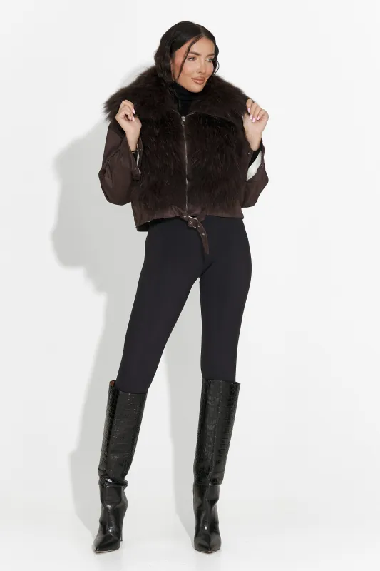 Geaca dama casual maro Dresara Bogas sold by bogas