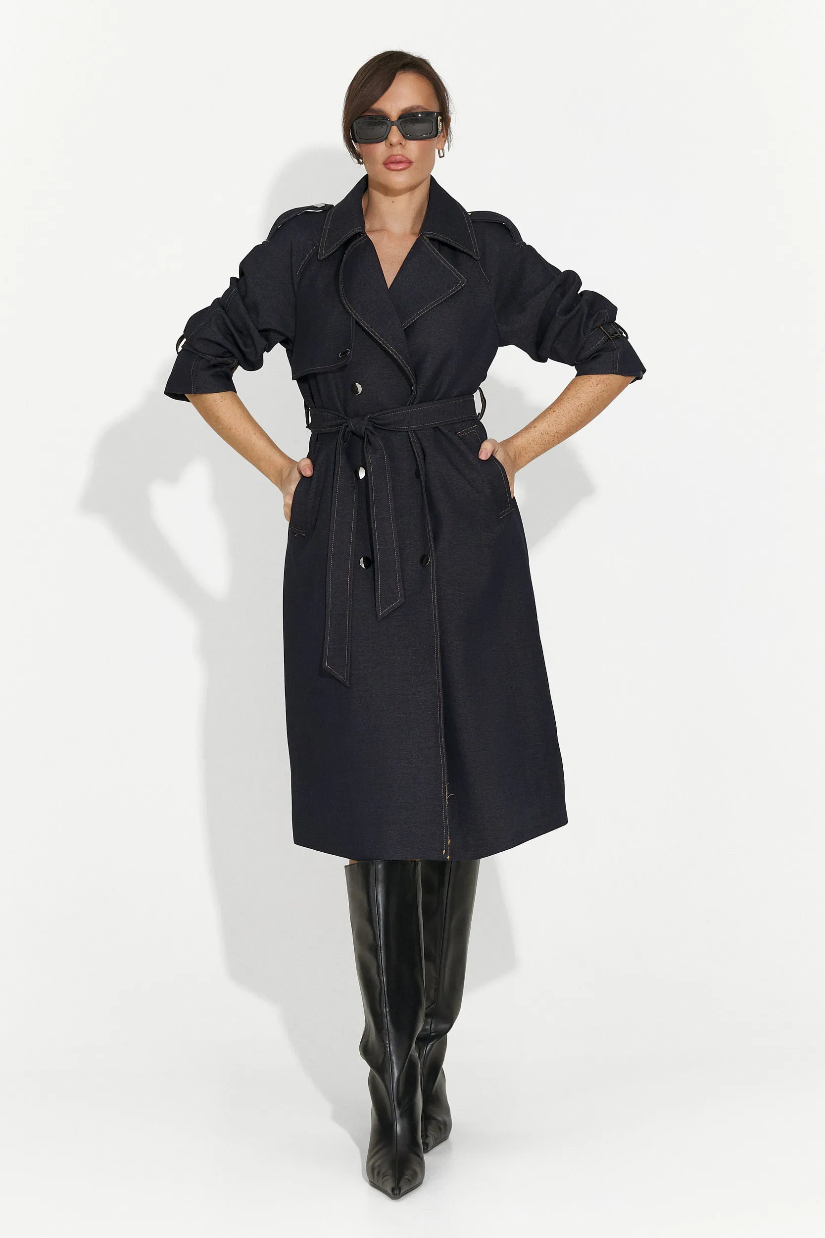 Palton dama elegant bleumarin Nuvia Bogas sold by bogas product image thumbnail 3