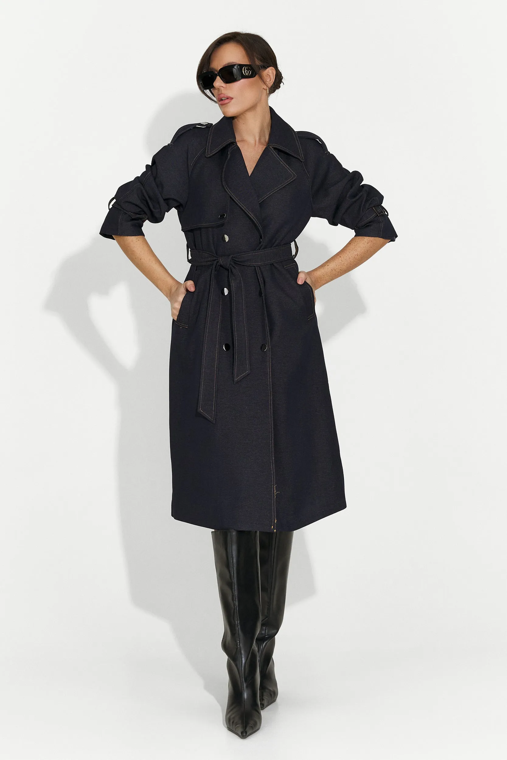 Palton dama elegant bleumarin Nuvia Bogas sold by bogas product image thumbnail 4