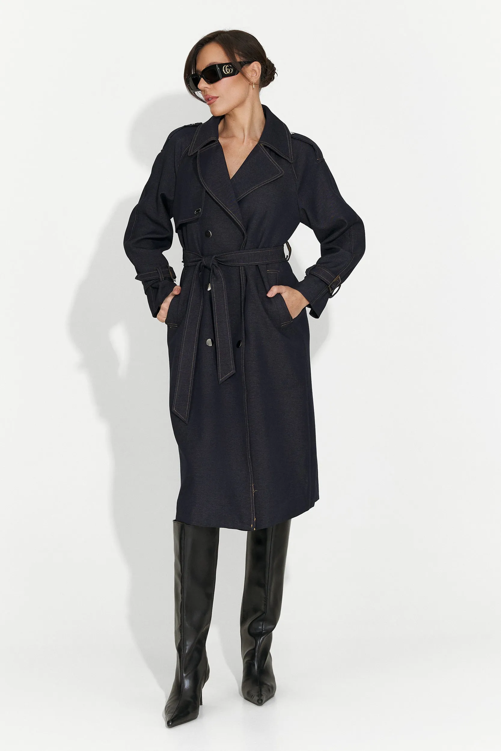 Palton dama elegant bleumarin Nuvia Bogas sold by bogas product image thumbnail 2