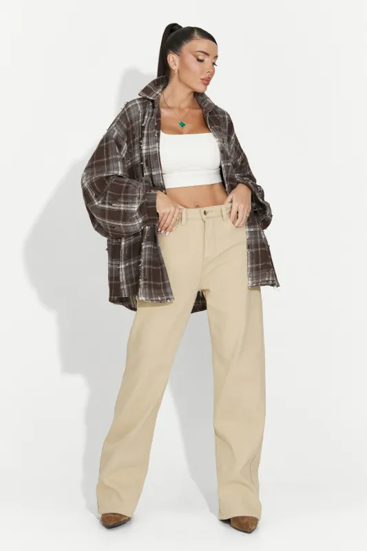 Blugi dama casual bej Hetie Bogas sold by bogas