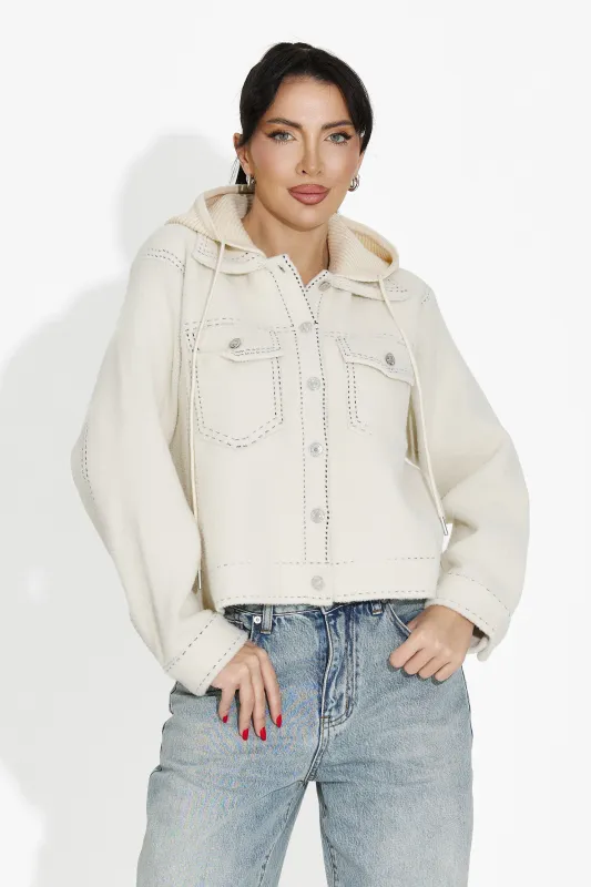 Jacheta dama casual bej Mirtha Bogas sold by bogas
