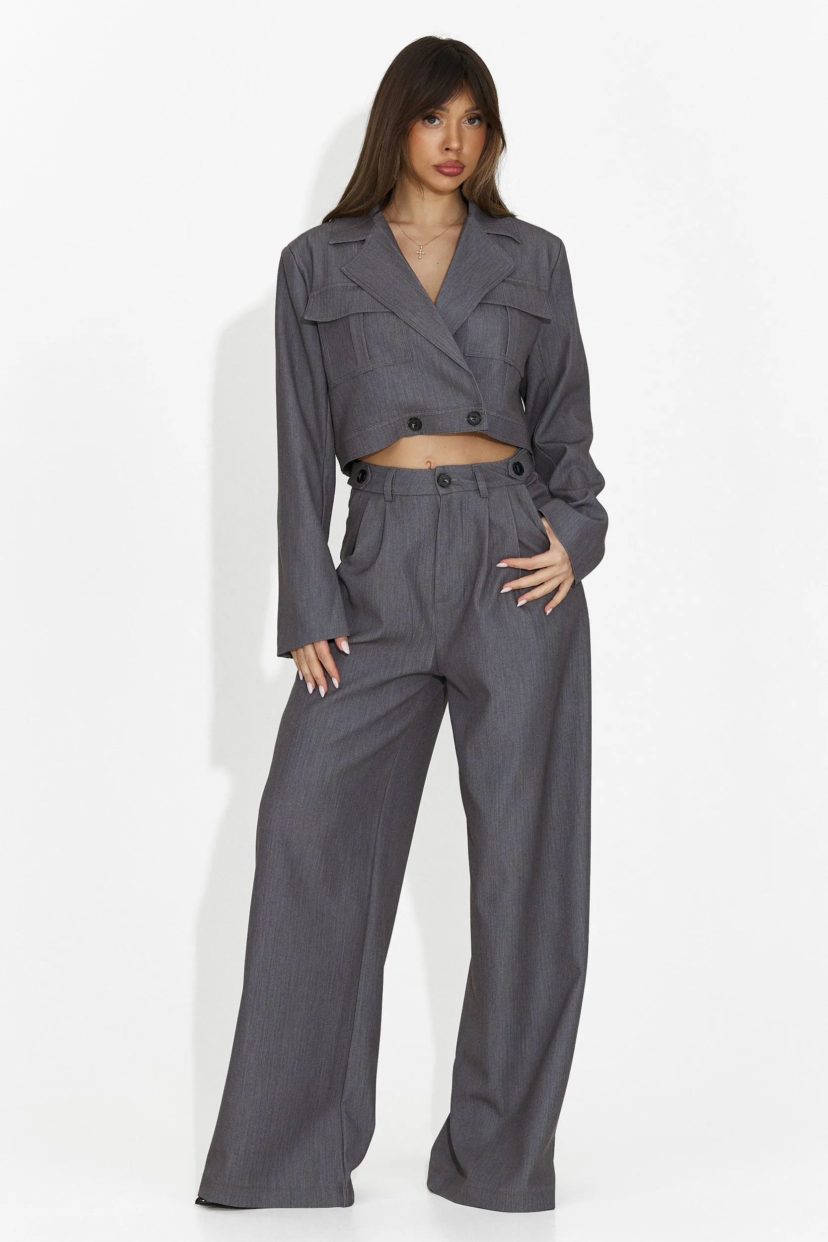 Costum dama elegant gri Adnana Bogas sold by bogas product image thumbnail 2