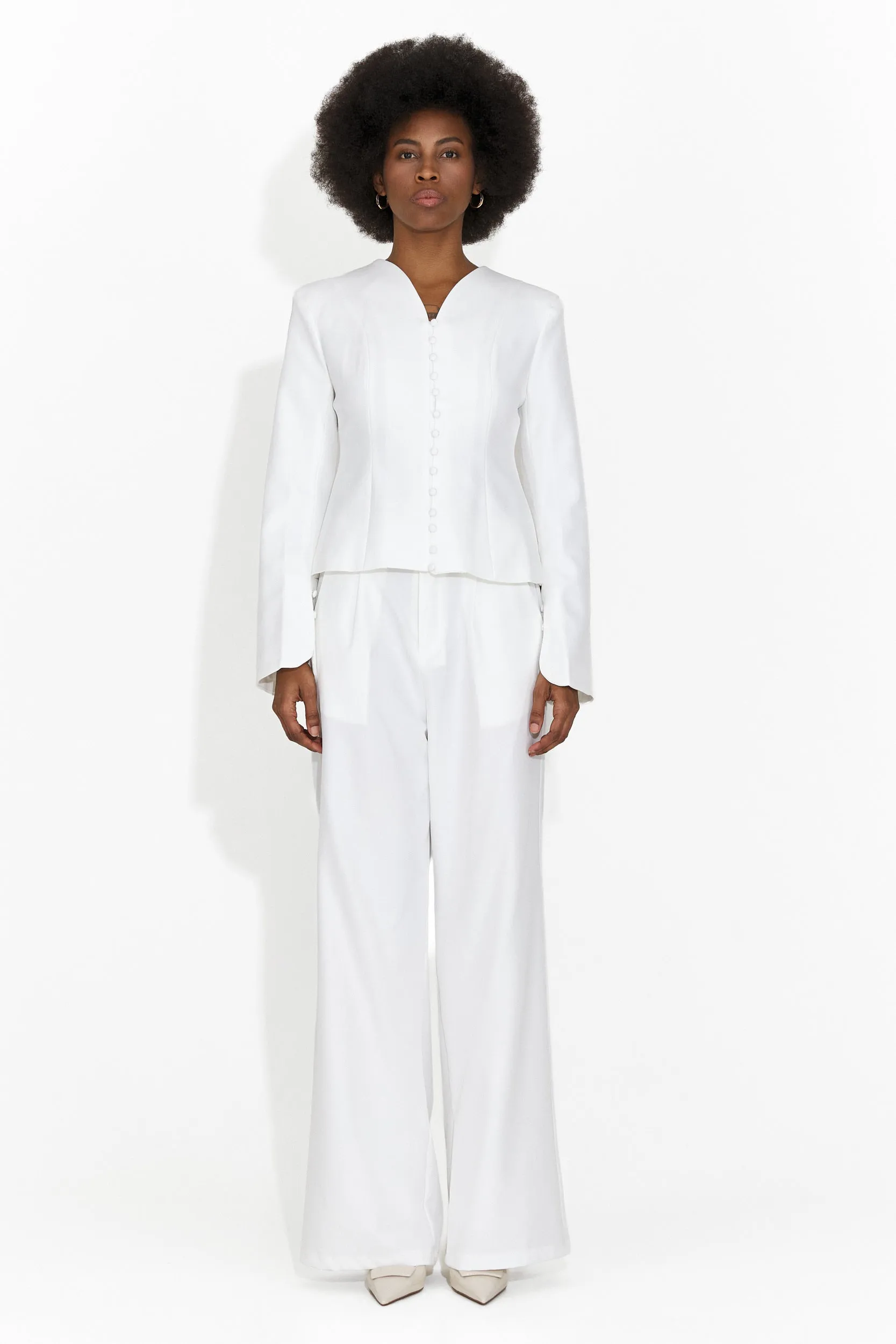 Costum cu pantaloni elegant alb Jayne Bogas sold by bogas product image thumbnail 2