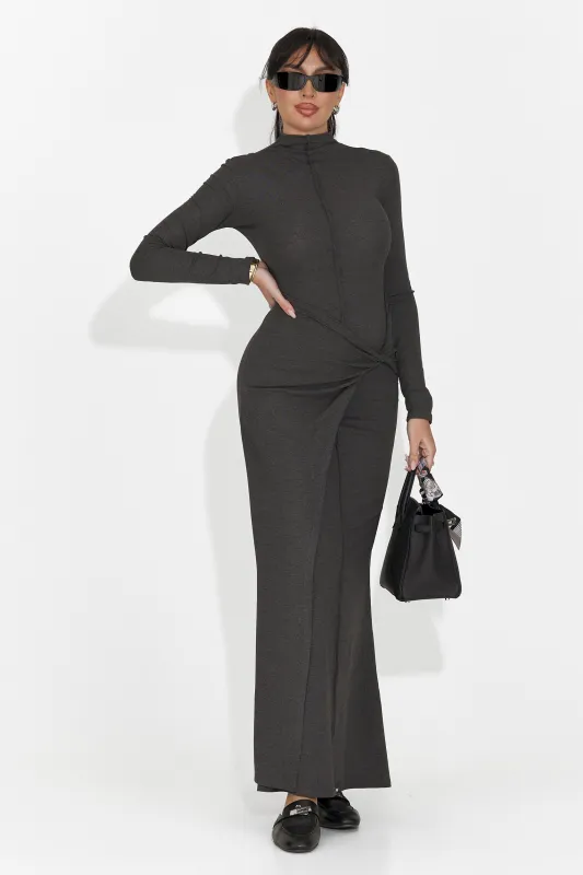 Rochie dama lunga gri Sharita Bogas made by bogas