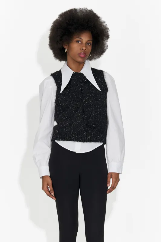 Set 3 piese camasa + vesta + cravata negru Izaura Bogas made by bogas