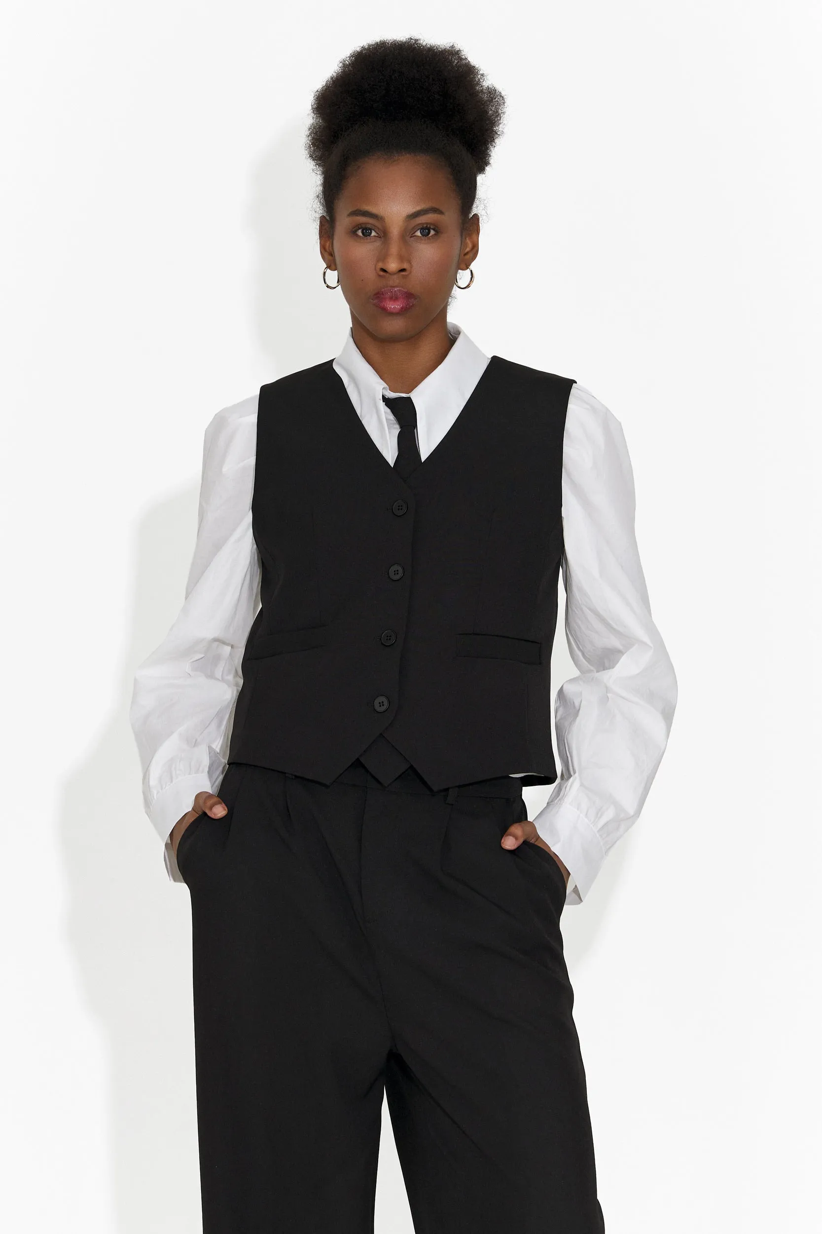 Costum 4 piese pantaloni + vesta + sacou + cravata negru Meldor sold by bogas product image thumbnail 4