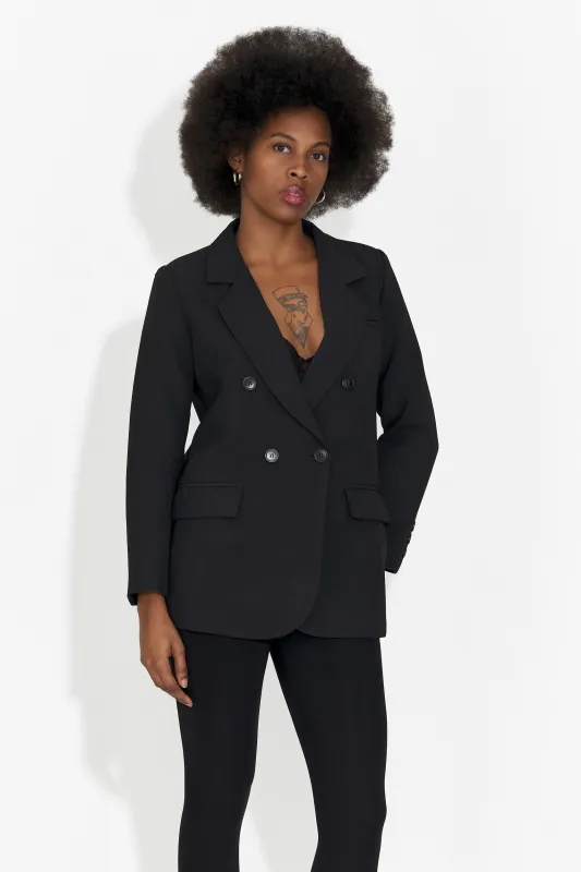 Sacou dama elegant negru Andrea Bogas made by bogas
